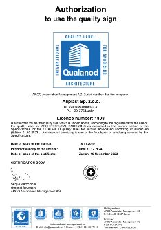 Certificate ALIPLAST QUALANOD EN
