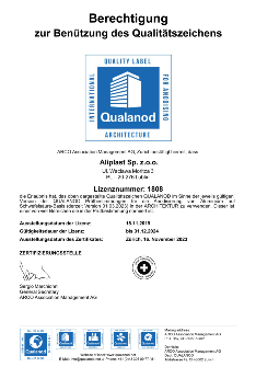 Certificate ALIPLAST QUALANOD GE