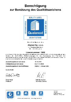 Certificate ALIPLAST QUALANOD GE