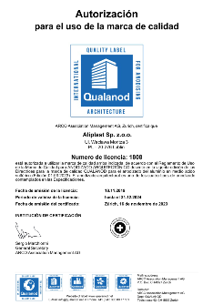 Certificate ALIPLAST QUALANOD ES