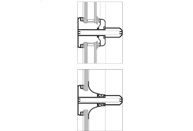 option of glazing with strip and flexible seal 
