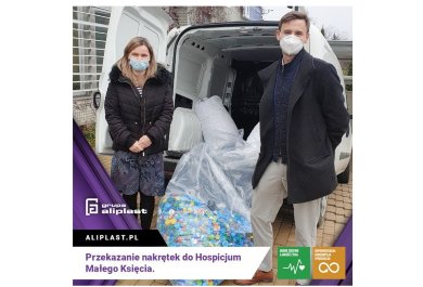 Donating plastic bottle tops to the Hospice in Lublin