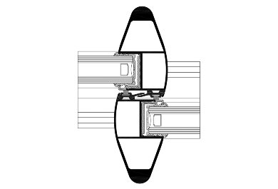 Slide Plus - cross section through the connection leaf-leaf