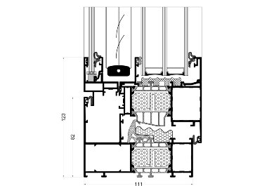 GN75 window with integrated shutter ( GN2011 + GN2021 + GN2071)