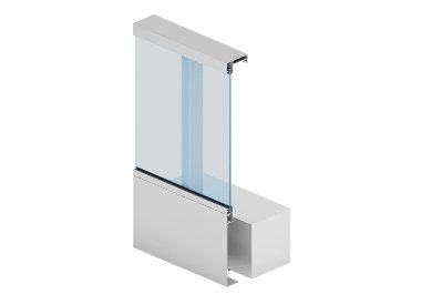 RAILING balustrade with glass infill, equipped with a cover plate