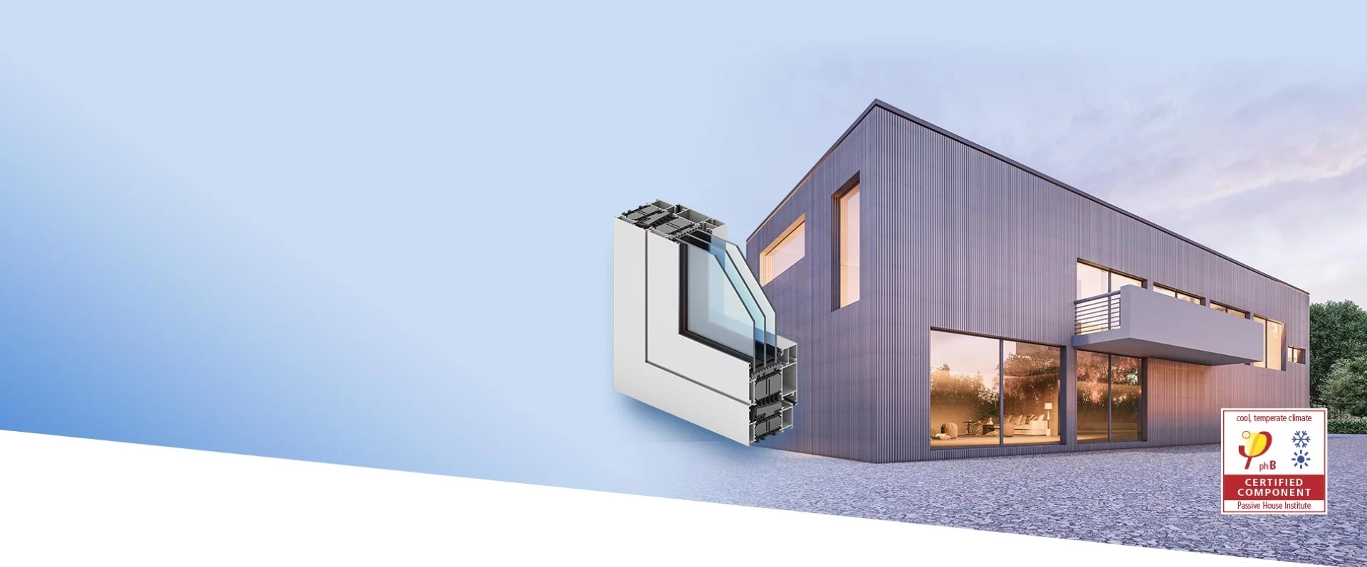 New in the offer GENESIS 90 Modern aluminium system designed for the construction of windows with increased thermal insulation, meets the requirements of the Passive House Institute certificate for structures with thermal insulation Uw < 0.8 W/m2·K 